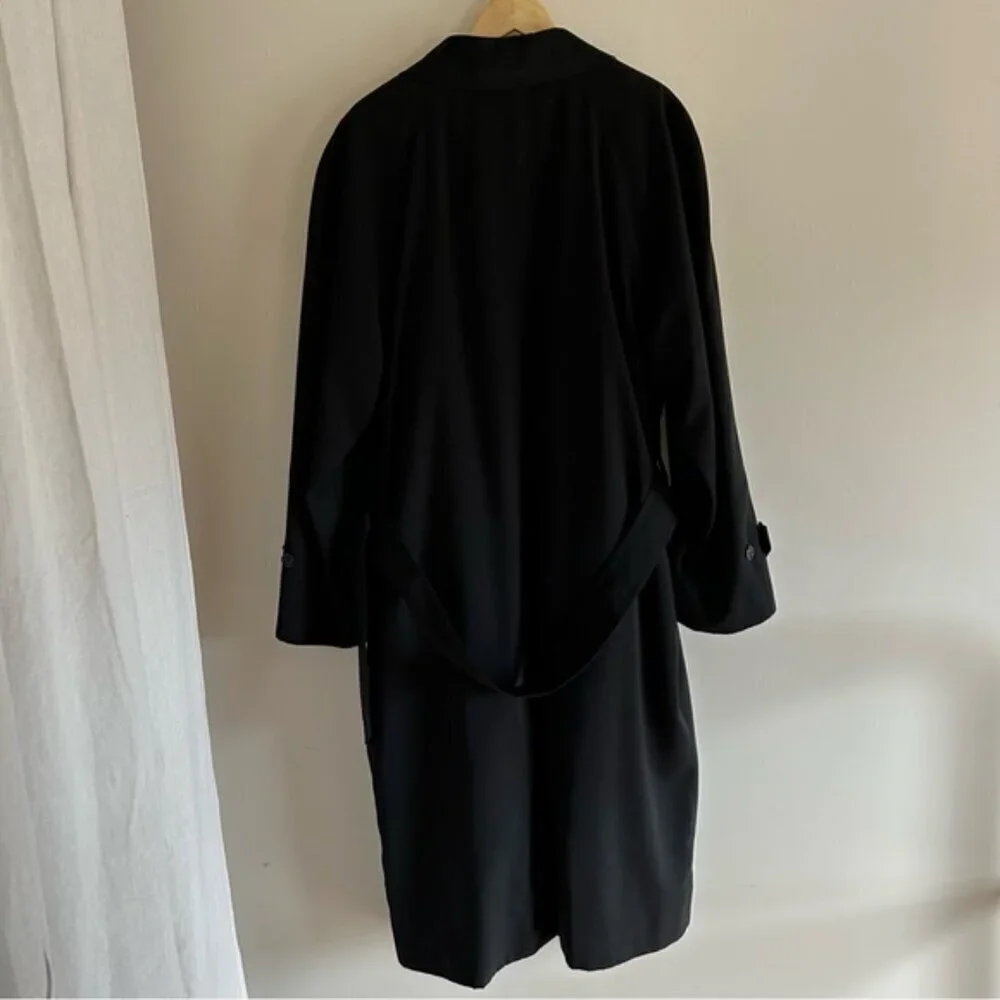 Burberry Vintage Men Black Lawrence Trench Coat with Removable Wool Vest Size 46 - Picture 15 of 16